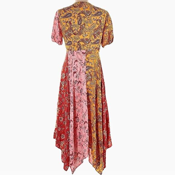 ZARA Dress BLOGGER FAVORITE Patchwork Paisley Handkerchief Hem Size M - Picture 12 of 15